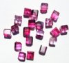 20 6mm Faceted Crystal, Cranberry, & Montana Cube Beads